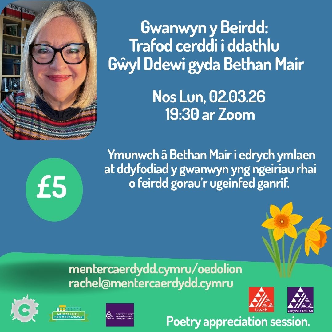 Price: £5.00  Welsh-language poetry with Bethan Mair.